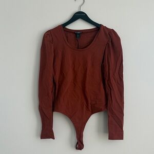 Revamped Long Sleeve Bodysuit in Rust